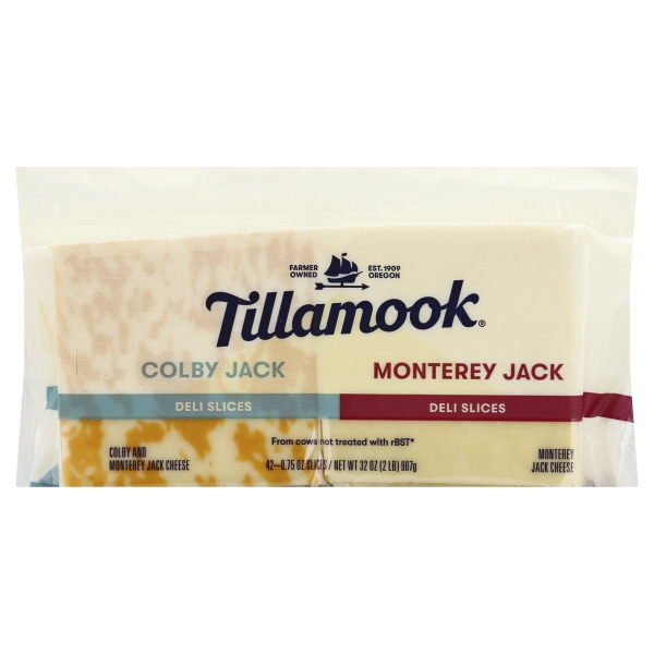 Tillamook Colby Jack & Monterey Jack Deli Cheese Slices, 2 Lb