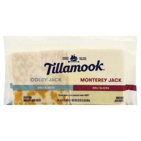 Tillamook Colby Jack & Monterey Jack Deli Cheese Slices, 2 Lb.