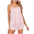 thumbnail image 2 of Rciityk Valentines Shorts Pajama Set for Women Ladies Pajamas Sets Casual Cute Heart Print Spaghetti Strap Tank Tops with Shorts Pjs Sets, 2 of 4