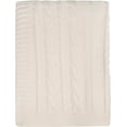 thumbnail image 3 of Delara Organic Cotton Throw Blanket 50x70 inches, GOTS Certified Cable Knitted Throws Blanket for Sofa Couch Bed, Baby Nursery, Lightweight Cozy Warm Decorative Blanket All Season Use, 3 of 5