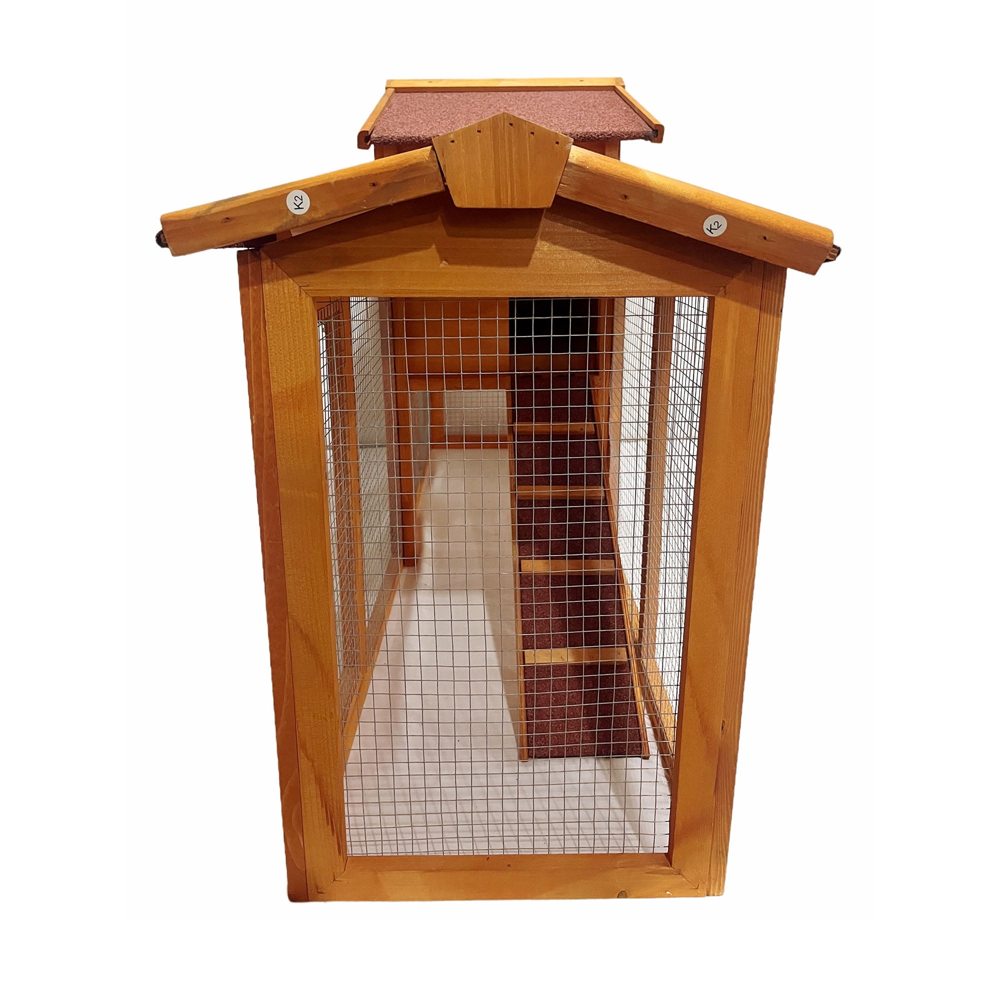 Pefilos 57" Wood Rabbit House for Outdoor, Indoor Rabbit Cage Large Bunny Hutch, Brown Pefilos 57" Wood Rabbit House for Outdoor, Indoor Rabbit Cage Large Bunny Hutch, Brown