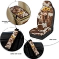 thumbnail image 6 of Xoenoiee Highland Cattle Sunflower Pattern 5 Pack Car Seat Covers Full Set with Auto Seat Belt Cover and Car Arm Rest Cover, Faux Leather Auto Accessories Universal Fit, 6 of 7