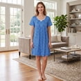 thumbnail image 6 of Dakimoe Nightgowns for Women-Night Dress with Lace Trim Pleated Sleepshirt Casual Print Sleepshirt, 6 of 8