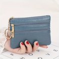 thumbnail image 1 of PENGX Mini Solid Color Zipper Wallet  Minimalist Textured Coin Purse  Versatile Lightweight Card Bag For Women, 1 of 7