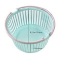 thumbnail image 3 of Plastic Storage Bins​ Light Blue Pink Cylinder Basket Ventilated Design Portable Handle Laundry Room Storage Kitchen Utility Basket, 3 of 6