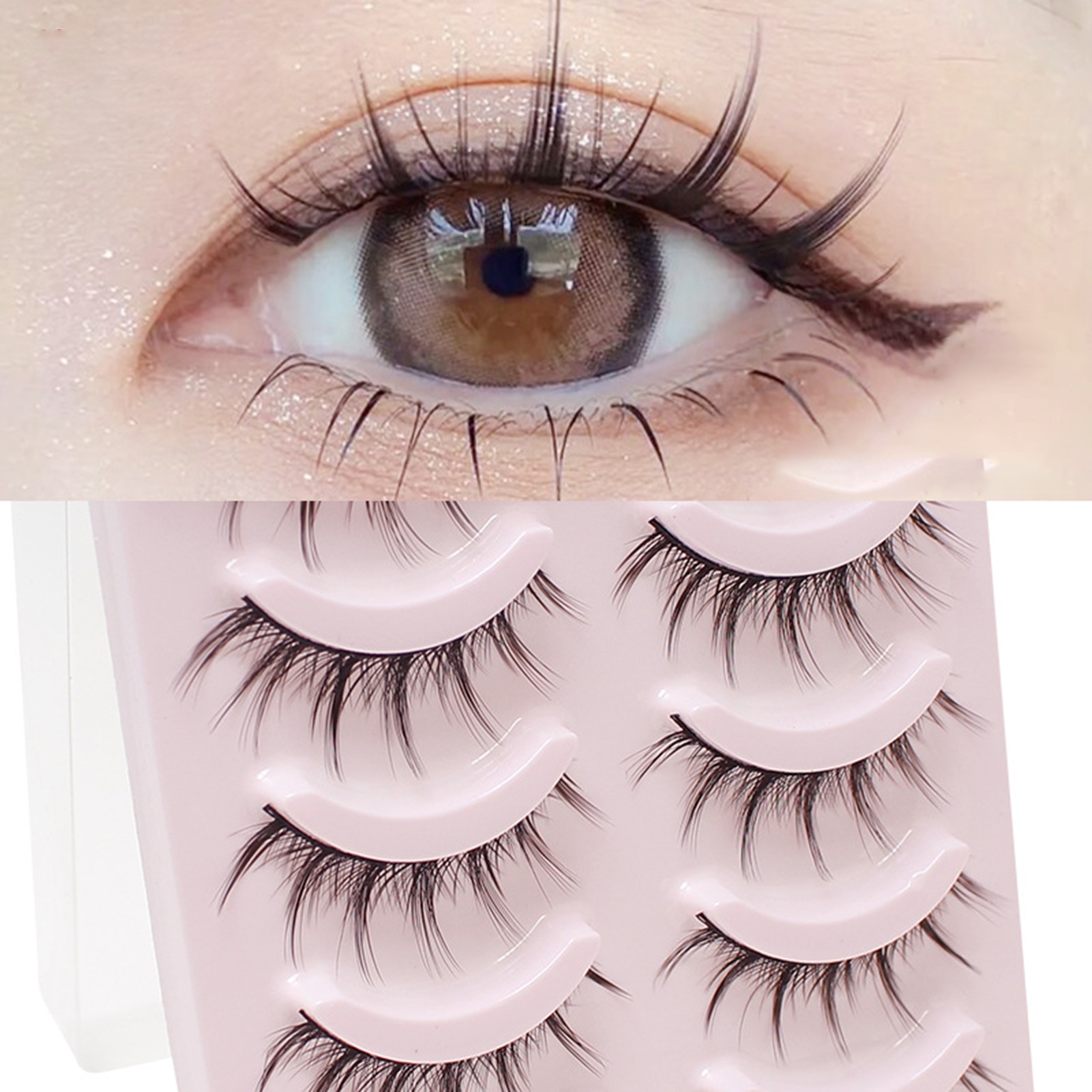 5 Pairs Fake Eyelashes NonIrritating Stunning Visual Effect Nature