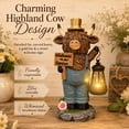 thumbnail image 3 of Solar Highland Cow Outdoor Statue, Garden Decor with Lantern Highland Cow Figurines for Yard Art Lawn Ornaments Porch Patio Balcony, 3 of 9