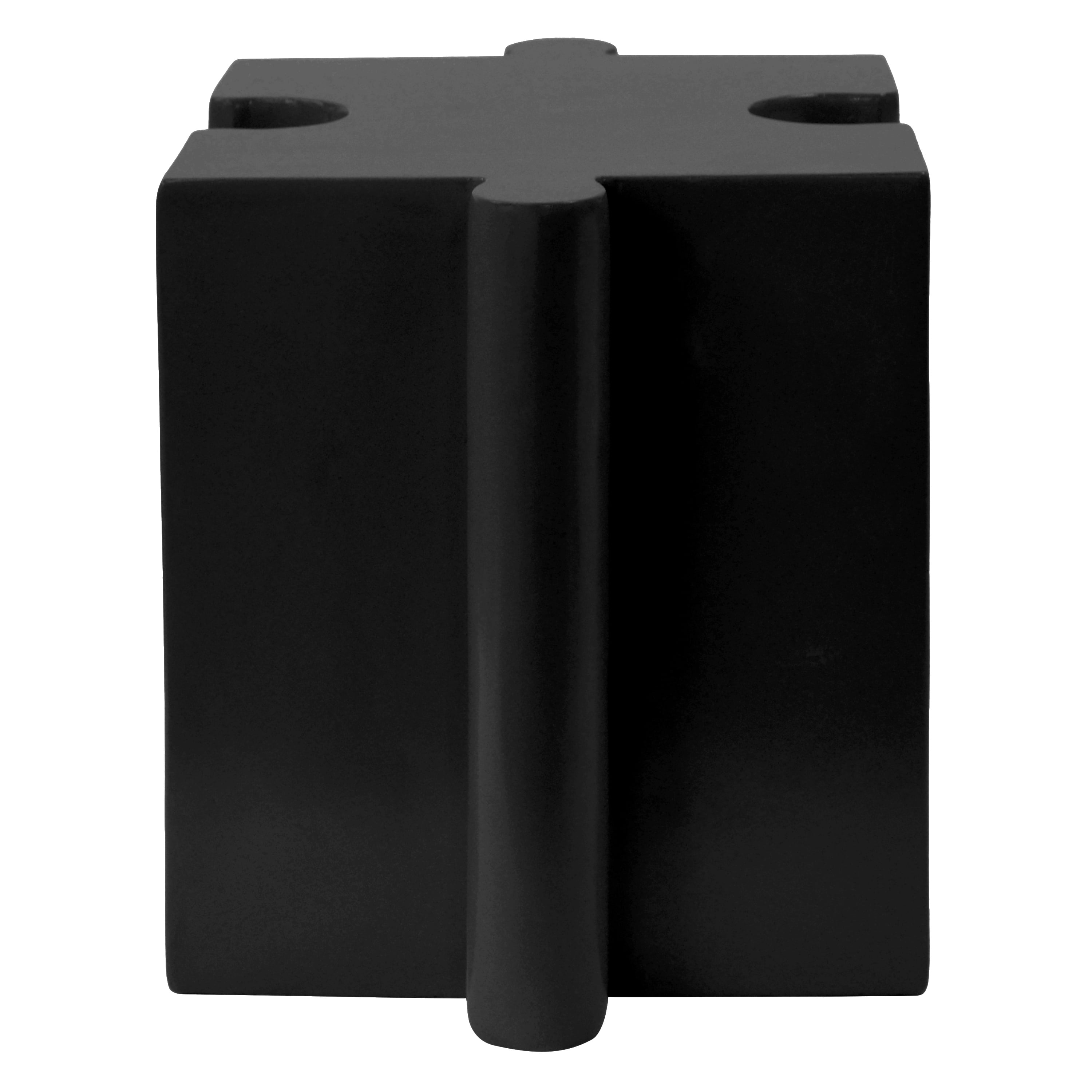 Puzzle Art Side Table, Outdoor Modular Concave Edge Table for Patio Garden Indoor Outdoor, Black