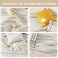 thumbnail image 6 of Lanco White Yellow Jacquard Comforter Set King Size, 7 Piece Striped Bedding Set, All Season Home Decor, Matching Pillow Shams, Bedskirt, Decorative Pillows, 6 of 6