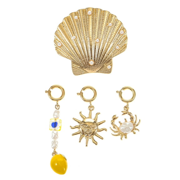 No Boundaries Goldtone Charm Set, 4 Pieces