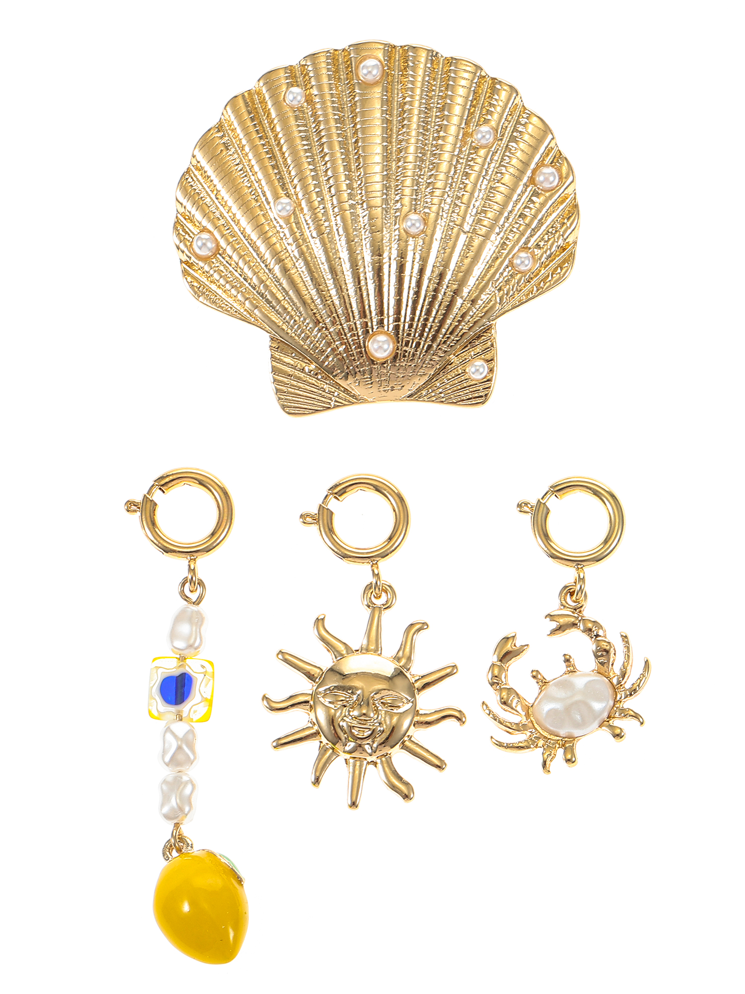 No Boundaries Goldtone Charm Set, 4 Pieces