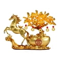 thumbnail image 2 of Figura de caballo, regalo de cumpleaños para negocios, tienda creativa, sala de estar, estatua de resina Oro, 2 of 9