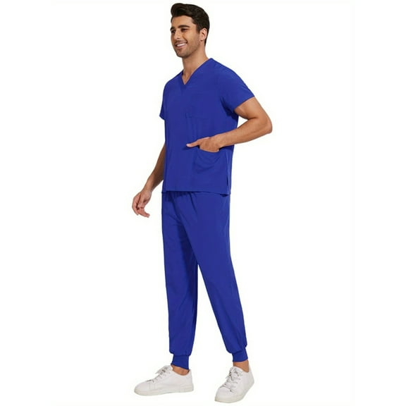 New Multicolor Scrubs Tops Pants Men Hospital Nurse Work Wear Uniforms Short Sleeve Mens Scrubs Uniforms Doctor Work Clothes