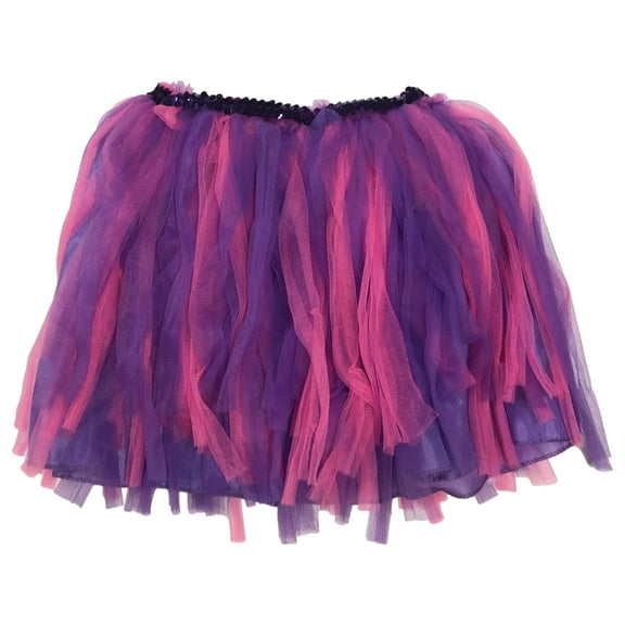 Womens Pink & Purple Friinge Sequin Tutu Skirt Halloween Costume OSFM