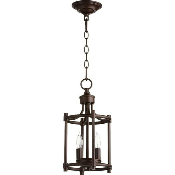 Palmerston Broadway 2 Light Entry Pendant in Bailey Street Home Home Collection Style 8 inches Wide By 16 inches High-Oiled Bronze Finish Bailey