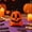 Candy Bags with Pumpkin Print 5pcs, variant on Halloween Pumpkin Basket 7.87 x 5.12in Halloween Candy Storage Bag Trick or Treat Buckets Goodie Gift Bags with Handle for Party Supplies(Blue)