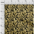 thumbnail image 1 of oneOone Rayon Black Fabric Leaves Craft Projects Decor Fabric Printed By The Yard 56 Inch Wide, 1 of 1