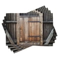 thumbnail image 1 of Ambesonne Antique Place Mats Set of 4, Rustic Rural Wood Door, Standard Size, Brown Orange, 1 of 6