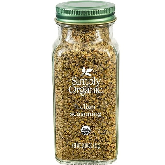 Simply Organic Italian Seasoning, 0.95 Ounce, Organic Herbs, Oregano, Majoram, Thyme, Rosemary, Basil, Sage, Kosher, NonGMO ( Pack of 2 )