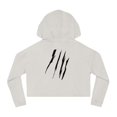 thumbnail image 2 of Effete Feline Claw Marks Scratch Women Cropped Hooded Sweatshirt, 2 of 3