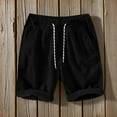 thumbnail image 2 of Kctiaxy Black Mens Shorts Casual Drawstring e Lastic Waist Sweatshorts Gym Shorts Fleece Stretch Fitness Training Breathable Outdoor Runing Shorts with Pockets, 2 of 6