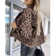 thumbnail image 2 of Chaqueta vaquera Vintage con estampado de leopardo para mujer, abrigo holgado de gran tamaño, manga larga, solapa de un solo pecho, novio, 2 of 5