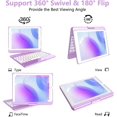 thumbnail image 6 of 360° Rotatable Keyboard Case with 10-Color Backlit Keys for 9.7" iPad 5th/6th Gen, iPad Air 1st/2nd Gen & iPad Pro 9.7-inch,Light Purple, 6 of 7