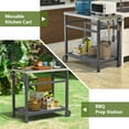 thumbnail image 4 of TORVA Portable Outdoor Grill Cart with HDPE Legs,Stainless Steel Top&Double-Shelf Storage for BBQ Prep Table，A Long-Lasting Dining Cart Suitable for Outdoor&Indoor Use, Grey, 4 of 11