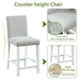 thumbnail image 6 of Modern 5-Piece Counter Height Dining Set with Square Table and 4 Upholstered Chairs, Wooden Construction with Crystal Accents for Kitchen and Dining Room, White Finish, 6 of 9