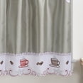 thumbnail image 3 of Coffee cup Embroidered 3-Piece Kitchen Curtain Tiers & Swag Set, Gray color, 58x36 & 28x36 inches for daily life and holiday, 3 of 3