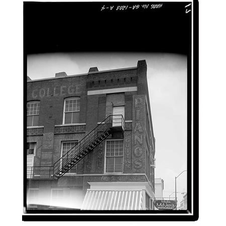 Historic Print, Savannah Historic District, Whitfield Building, 121-125 Whitaker Street, Savannah, Chatham County, GA - 4, 18" x 24"