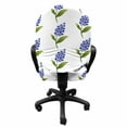 thumbnail image 3 of Flower Office Chair Slipcover, Delicate Floral Pattern with Watercolor Paint Lilac, Protective Stretch Decorative Fabric Cover, Standard Size, Lime Green Ceil Blue, by Ambesonne, 3 of 5