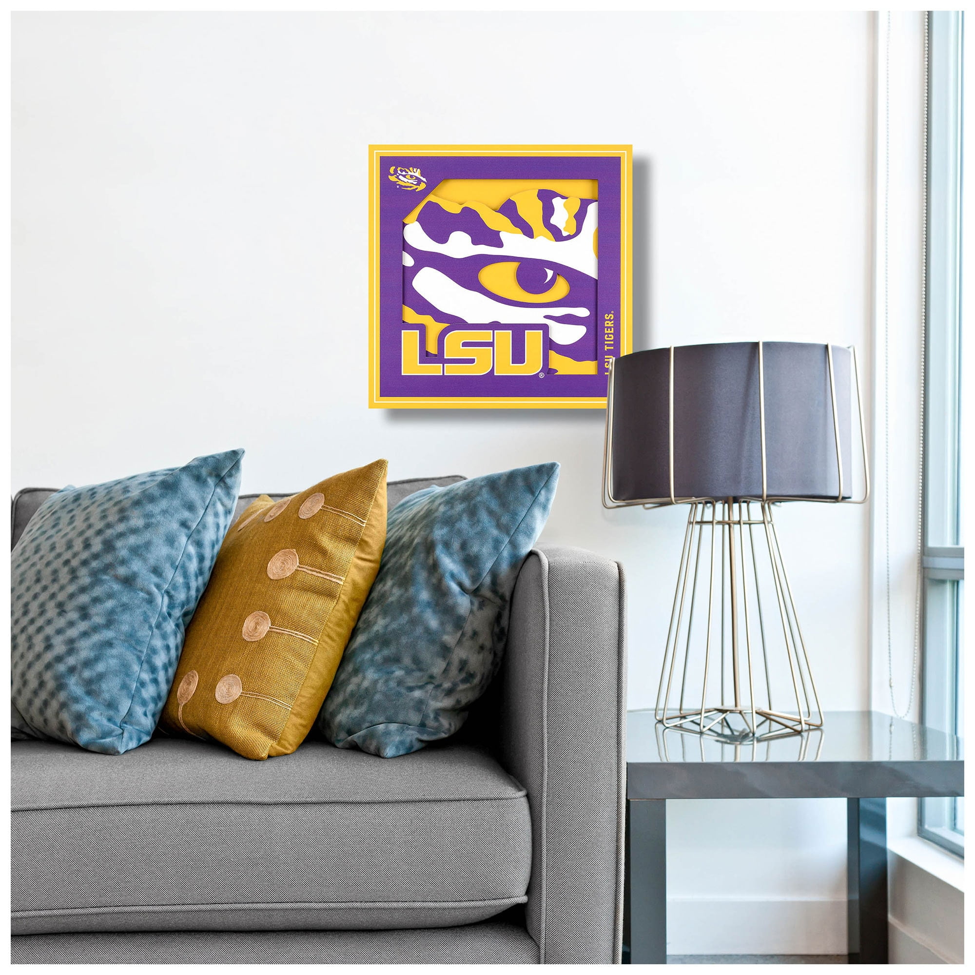 YTF NCAA LSU Tigers 3D Logo Series Wall Art 12X12