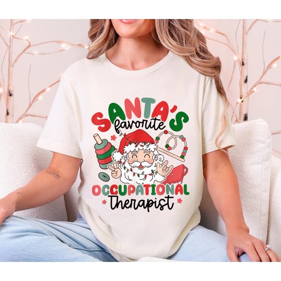 Santa’s Favorite Occupational Therapist Shirt, T-shirt, All Size S-5Xl