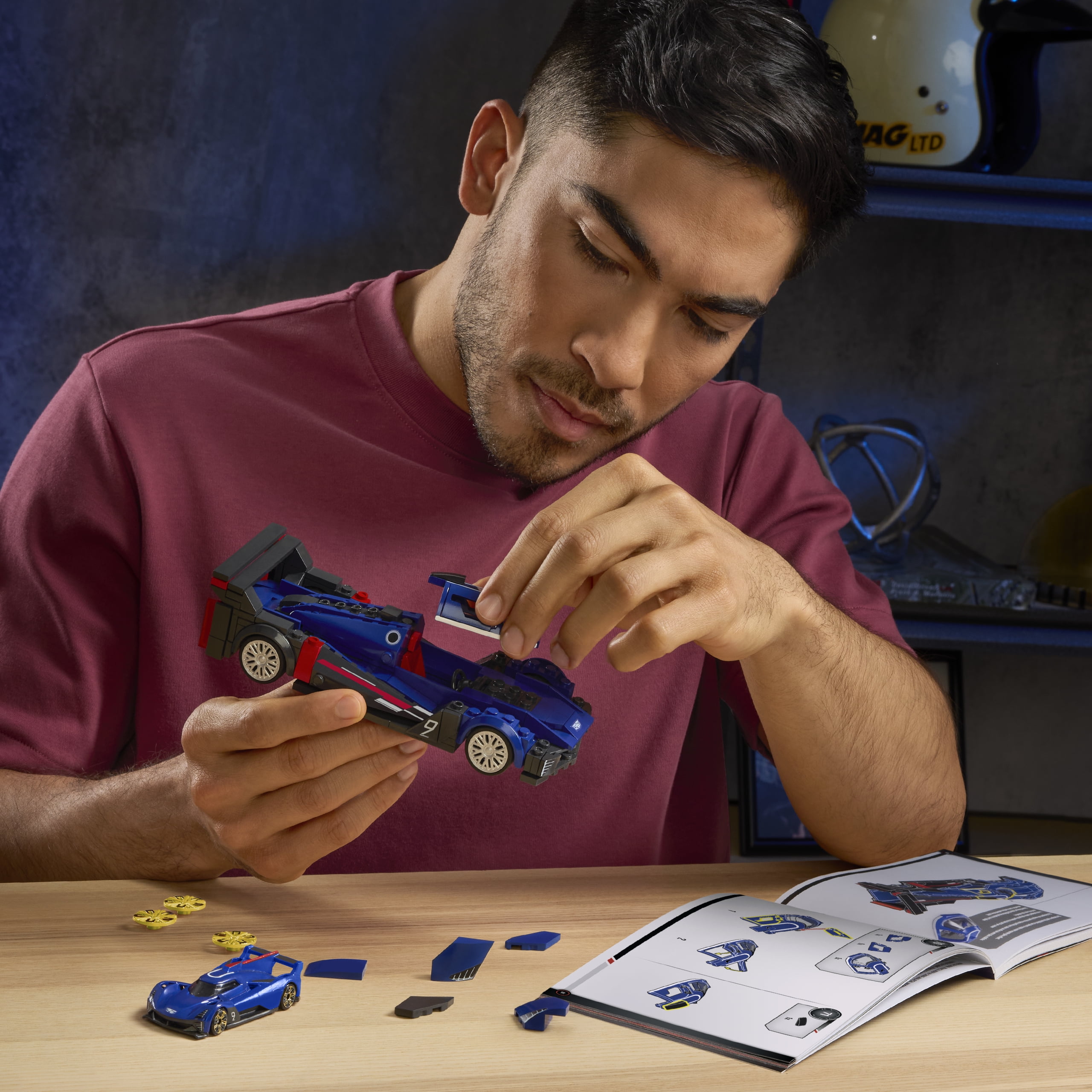 Mattel Brick Shop Hot Wheels Cadillac Project GTP Hypercar Building Toy Kit (236 Pieces), for Collectors