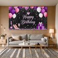 thumbnail image 6 of Happy Birthday Banner with Balloons Hearts Champagne High Heels and Gifts Background Backdrop Party Decoration Supplies for Birthday Party Photography Props and Event Decorations, 6 of 7
