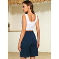 thumbnail image 4 of Cadmus Women's 9'' Bermuda Shorts Casual Loose Comfy Drawstring Athletic Shorts with Pockets,Navy,X-Large, 4 of 6