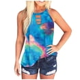 thumbnail image 2 of DailyTrove Women's Rainbow Tie-Dye Halter Tank - Sleeveless Casual Top, Vibrant for Festival & Summer, 2 of 4