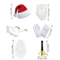 thumbnail image 3 of Tkrady Christmas Decorations Santa Face Cover Beard Hat Glasses Bell and Gloves, Christmas Santa Set for Men Women Party, 3 of 5
