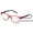 Red, variant on Women Floral Clear Progressive Reading Glasses - Zero Power on Top - No Bubble - Wide Fitment Z109 +2.00