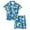 Blue, variant on Girls Printed Home Playwear Set Comfortable Daily Wear Pajama Outfit For Kids And Toddlers Soft Two Piece Play And Attire