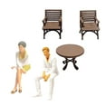 thumbnail image 1 of Figuras a escala 1:64, escena sentada con escritorio y silla para tren, jardín de hadas, diseño de proyectos DIY, Diorama, 1 of 9