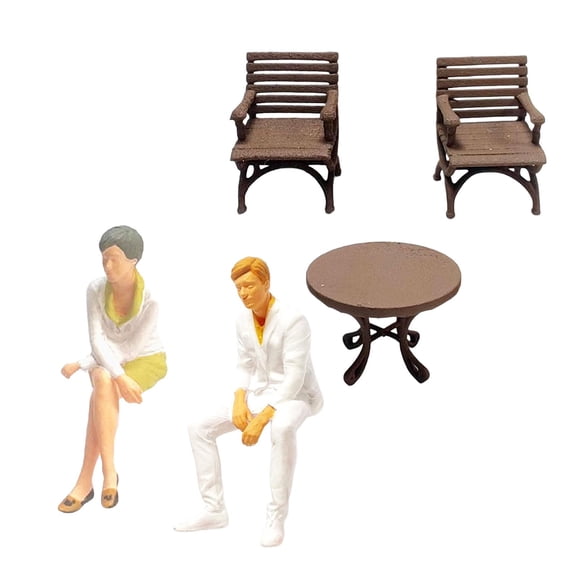 Figuras a escala 1:64, escena sentada con escritorio y silla para tren, jardín de hadas, diseño de proyectos DIY, Diorama