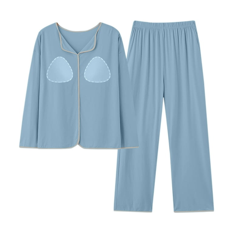 AherBiu Pajamas Sets for Women 2 Piece Sleepwear Built in Bra Tops