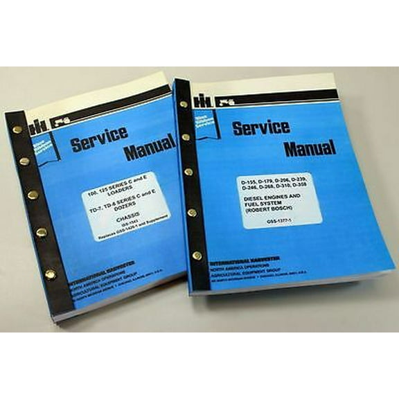 Set International 125 Series E 125E Crawler Loader Service Repair Shop Manuals