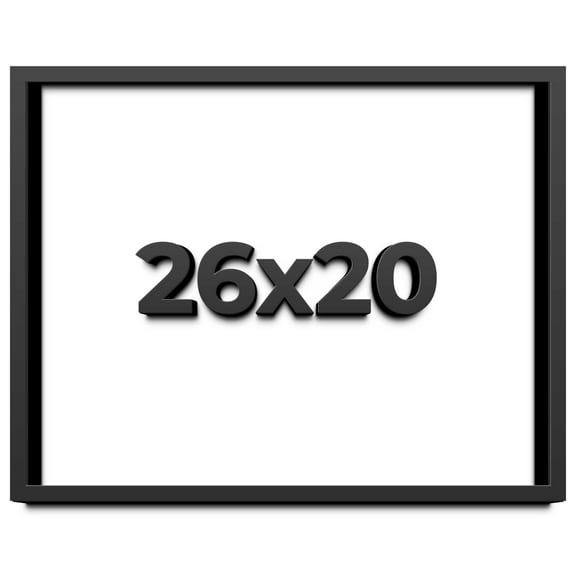 26x20 Shadow Box Frame Black | 1 inches Deep Real Wood Contemporary Shadowbox Display Frame | UV