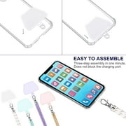 4 Pieces Universal Cell Phone Lanyards by Emlimny with Adjustable Detachable Nylon Neck Crossbody Lanyard and 4 Pieces Transparent Pads for Most Smartphones - 4 Colors