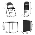 thumbnail image 4 of VECELO 5-Piece Card Table and Chair Set, 33.8" Square Table and 4pcs Padded Seat Chairs, Black, 4 of 8