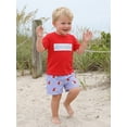thumbnail image 6 of BemeyourBBs Toddler Baby Boys Fishing Outfit Infant Baby Boys Summer Clothes Short Sleeve Fishi Sailboat Embroidery Letters T-shirt with Pockets Striped Plaid Shorts Set, 6 of 9
