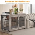 thumbnail image 3 of GIKPAL 44-Inch Dog Crate Furniture with Pads, 2-Door Heavy-Duty Indoor Wooden Dog Cage on Wheels for XL Dogs up to 85 lbs,Gray, 3 of 9